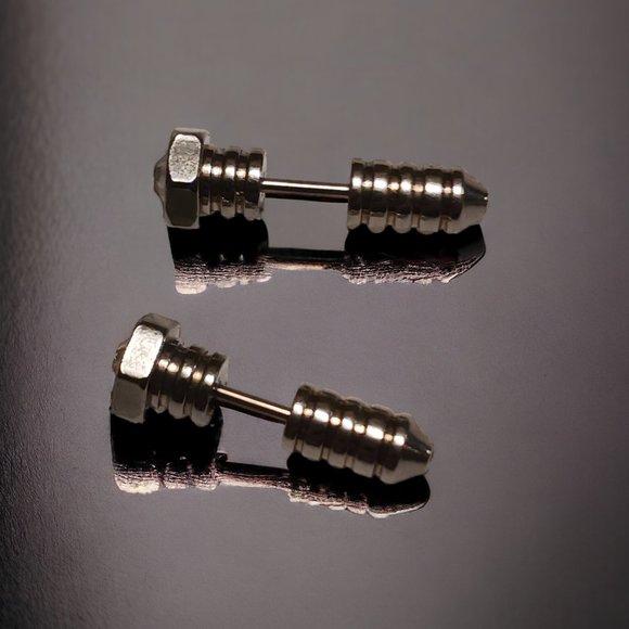 Rhinestone Screw Earrings Fake Cheaters Plugs Earrings  Unisex - Picture 1 of 5